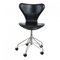 Seven Office Chair 3117 in Black Classic Leather by Arne Jacobsen for Fritz Hansen, 2000s 1