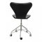 Seven Office Chair 3117 in Black Classic Leather by Arne Jacobsen for Fritz Hansen, 2000s 3