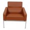 Airport Chair in Walnut Aniline Leather by Arne Jacobsen 2