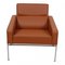 Airport Chair in Walnut Aniline Leather by Arne Jacobsen, Image 2
