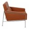 Airport Chair in Walnut Aniline Leather by Arne Jacobsen, Image 3