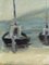 Barcos en el mar, años 50, óleo a bordo, con marco, Imagen 7