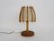 Lámpara de mesita de noche Louis Sognot de ratán, años 50, Imagen 3