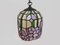 Tiffany Suspension in Glass Paste with Floral Decoration 6