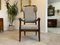 Vintage Fabric & Wood Armchair, Image 1