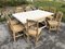 Bench & Dining Chairs in Natural Wood, Set of 7, Image 1