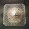 Large Mid-Century Square Clear Bubble Glass Flush Mount, 1960s, Image 7