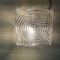Mid-Century Square Clear Ribbed Glass Flush Mount, 1960s 6