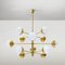 Lustre Mid-Century en Opaline & Laiton, Italie 6