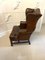 Large Antique Brown Leather Wing Chairs, 1920s, Set of 2 3