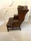 Large Antique Brown Leather Wing Chairs, 1920s, Set of 2, Image 3