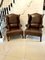 Large Antique Brown Leather Wing Chairs, 1920s, Set of 2 2