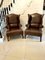 Large Antique Brown Leather Wing Chairs, 1920s, Set of 2, Image 2