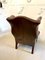 Large Antique Brown Leather Wing Chairs, 1920s, Set of 2 5