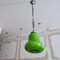 Mid-Century Portuguese Modern Pear Shaped Green Opaline Glass Hanging Lamp, 1960s, Image 3