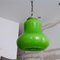 Mid-Century Portuguese Modern Pear Shaped Green Opaline Glass Hanging Lamp, 1960s 5