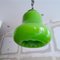 Mid-Century Portuguese Modern Pear Shaped Green Opaline Glass Hanging Lamp, 1960s 6