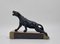 A. Notari, Art Deco Panther, 1930er, Spelter auf Marmorsockel 4