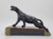 A. Notari, Art Deco Panther, 1930er, Spelter auf Marmorsockel 2