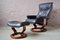 Vintage Norwegian Lounge Chair & Ottoman from Ekornes, 1980s, Set of 2, Image 4