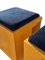 Cubic Birch & Velvet Pouf Stools, 1970s, Set of 2, Image 2