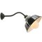 Industrielle Vintage Wandlampe aus Emaille, Porzellan & Opalglas in Schwarz 2