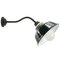 Industrielle Vintage Wandlampe aus Emaille, Porzellan & Opalglas in Schwarz 3