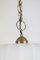 Lámpara colgante Art Déco con pantalla Milkglass y cadena de cobre, años 60, Imagen 4