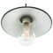 Lampe à Suspension Vintage Pétrole en Émail, Laiton et Verre Transparent 3