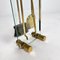 Brass and Glass Fireplace Set with Stand, 1970s, Set of 5 2