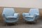 Blue Fabric Armchairs by Gigi Radice for Minotti, 1950s, Set of 2 1