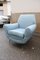 Blue Fabric Armchairs by Gigi Radice for Minotti, 1950s, Set of 2 14