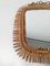 Espejo de pared vintage de caña, ratán y bambú, Italia, años 60, Imagen 3