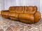 Mid-Century Italian Space Age Living Room Set in Natural Leather, 1970s, Set of 3 8