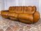 Mid-Century Italian Space Age Living Room Set in Natural Leather, 1970s, Set of 3, Image 8