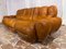 Mid-Century Italian Space Age Living Room Set in Natural Leather, 1970s, Set of 3 7