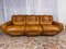 Mid-Century Italian Space Age Living Room Set in Natural Leather, 1970s, Set of 3 6
