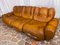 Mid-Century Italian Space Age Living Room Set in Natural Leather, 1970s, Set of 3 4
