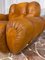 Mid-Century Italian Space Age Living Room Set in Natural Leather, 1970s, Set of 3, Image 13