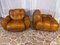 Mid-Century Italian Space Age Living Room Set in Natural Leather, 1970s, Set of 3 17