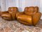 Mid-Century Italian Space Age Living Room Set in Natural Leather, 1970s, Set of 3 19