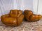 Mid-Century Italian Space Age Living Room Set in Natural Leather, 1970s, Set of 3 16