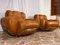Mid-Century Italian Space Age Living Room Set in Natural Leather, 1970s, Set of 3 20