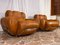 Mid-Century Italian Space Age Living Room Set in Natural Leather, 1970s, Set of 3, Image 20