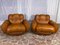 Mid-Century Italian Space Age Living Room Set in Natural Leather, 1970s, Set of 3 21