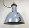 Lámpara colgante Bauhaus industrial esmaltada en gris, años 50, Imagen 10