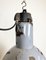 Lámpara colgante Bauhaus industrial esmaltada en gris, años 50, Imagen 6