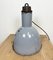 Lámpara colgante Bauhaus industrial esmaltada en gris, años 50, Imagen 14