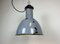 Lámpara colgante Bauhaus industrial esmaltada en gris, años 50, Imagen 15