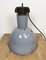 Bauhaus Industrial Grey Enamel Pendant Lamp, 1950s 11